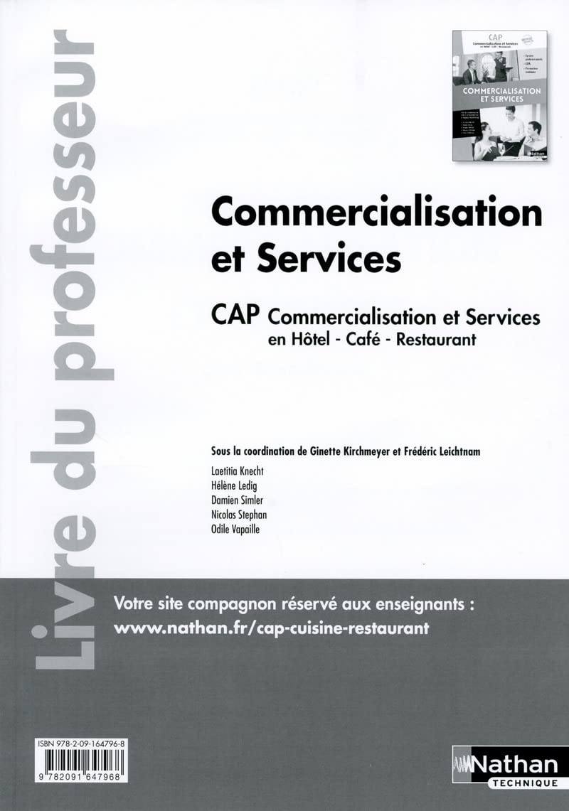 Commercialisation et services - CAP Commercialisation et services en HCR 1e/2e années - Prof 2017 book