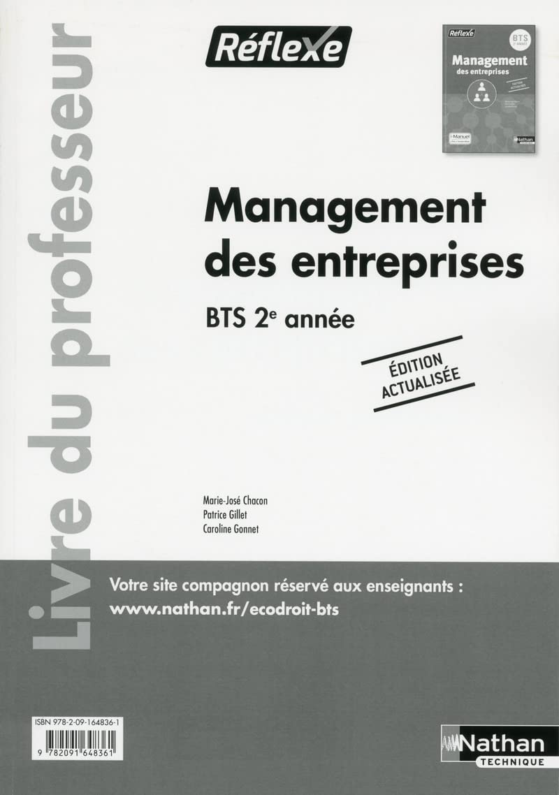 Management des entreprises BTS 2e année: Livre du professeur book