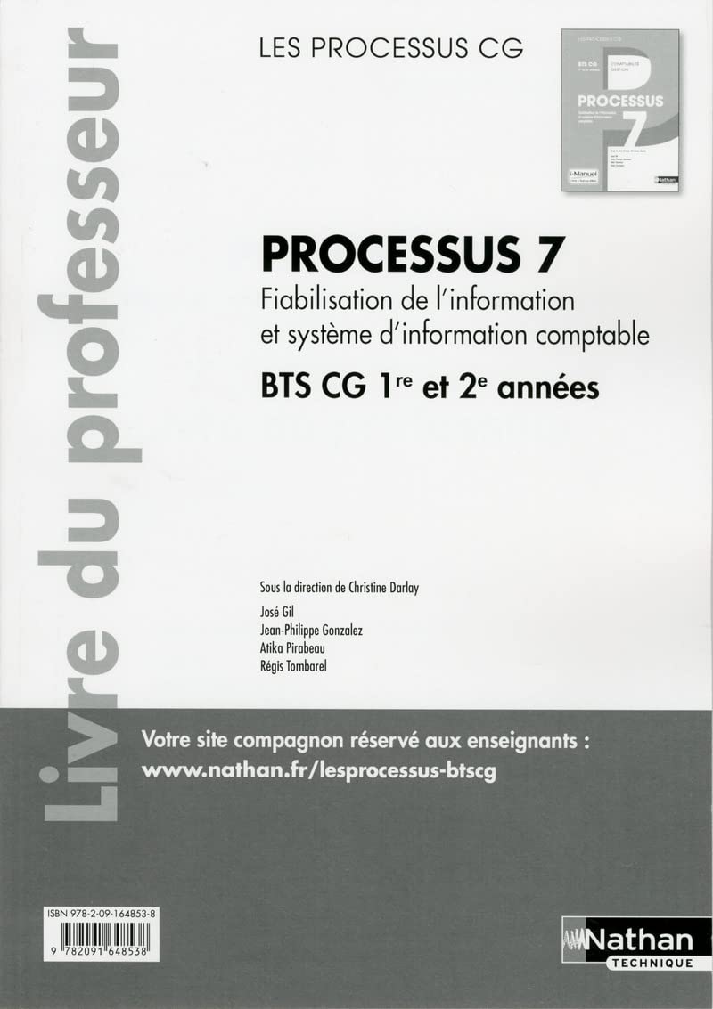 Processus 7 BTS CG 1ère et 2ème années (Les processus CG) Professeur 2017: Livre du professeur Business, Finance & Career