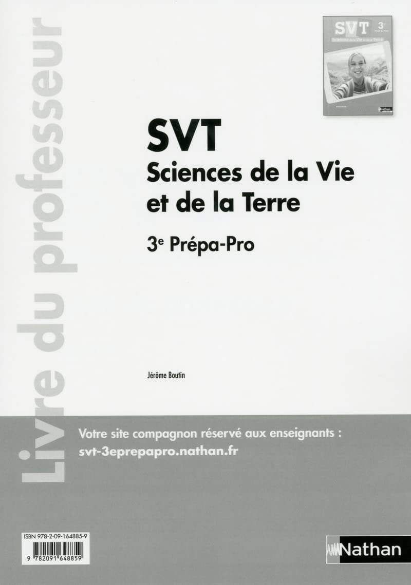 SVT Sciences de la Vie et de la Terre 3e Prépa-pro Livre du professeur 2017 Education & Training