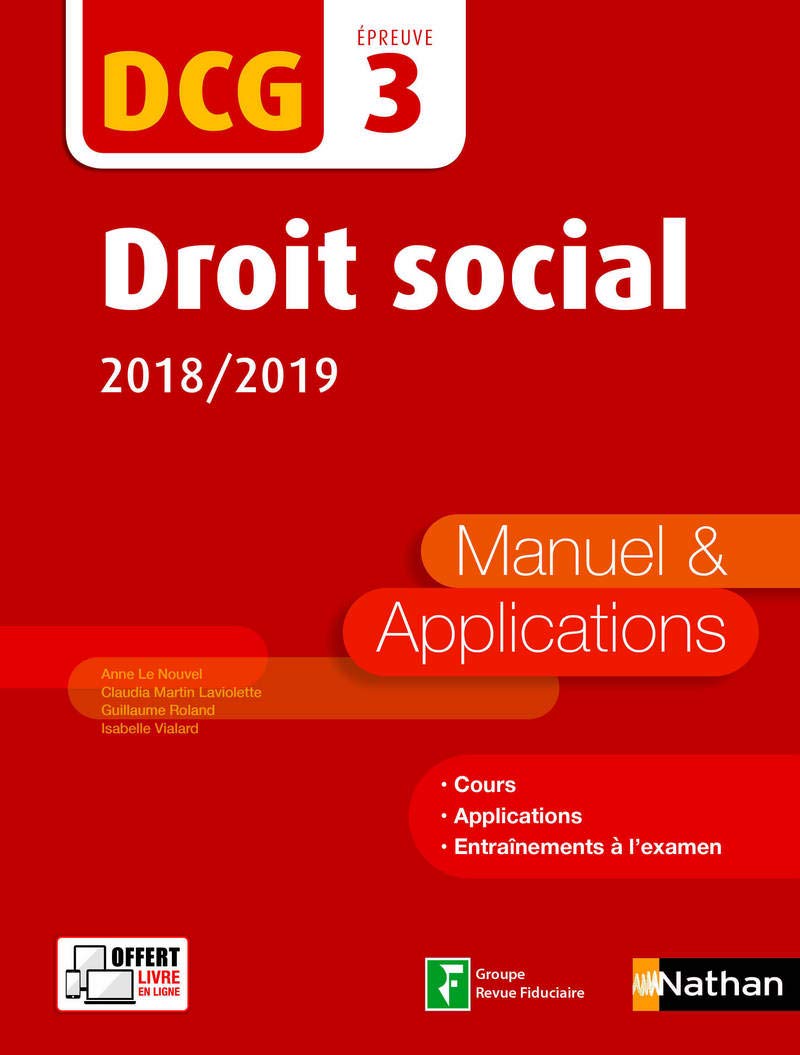 Droit social 2018/2019 - DCG - Epreuve 3 - Manuel et applications - 2018: Manuel & applications Business, Finance & Career