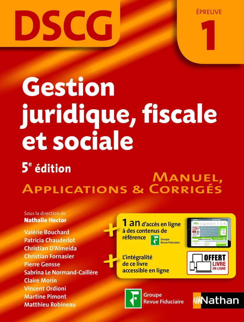Gestion juridique, fiscale et sociale - DSCG 1 - Manuel, applications et corrigés book