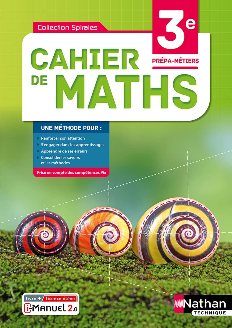 Cahier de maths 3e Prépa-Métiers - Livre + licence élève - 2021 Education & Training