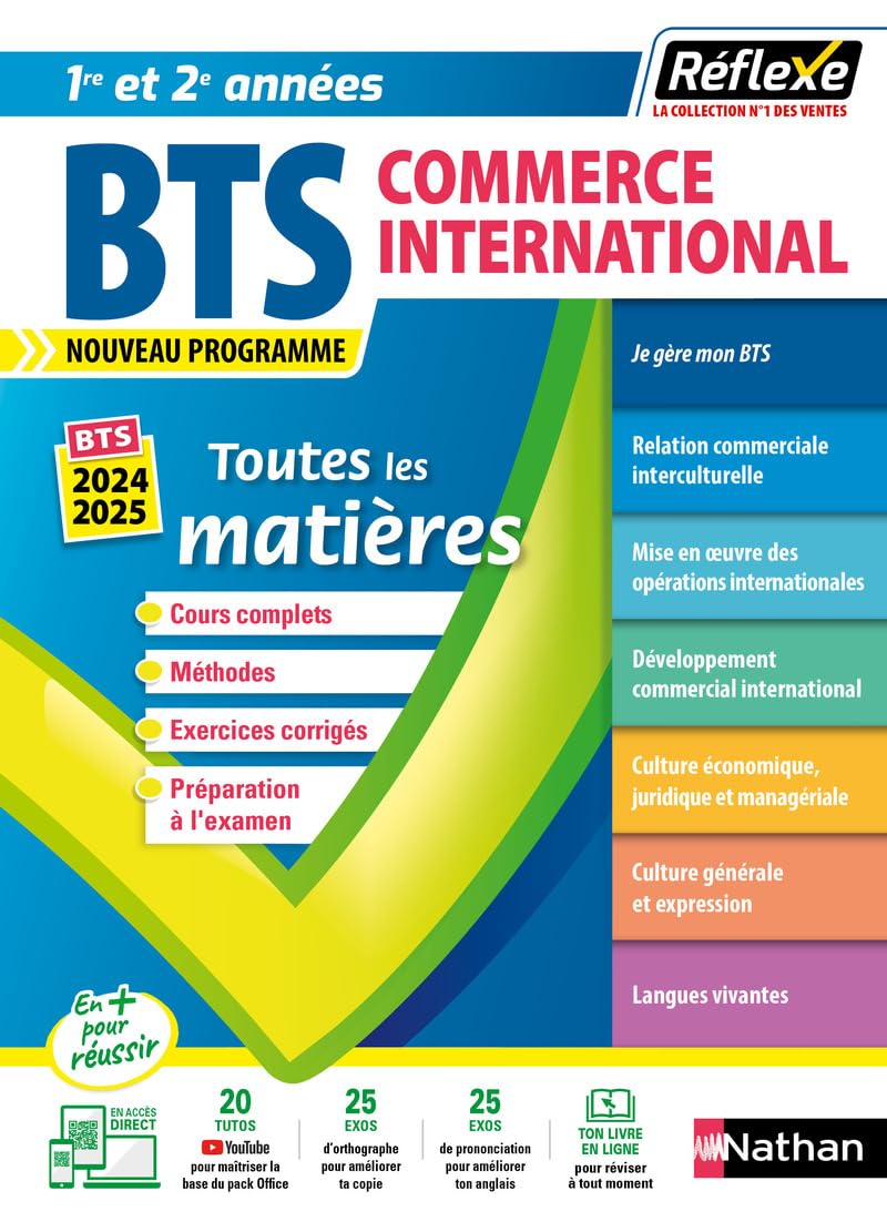 Tout en un BTS Commerce International Réflexe - 2022: Toutes les matières Study Guides
