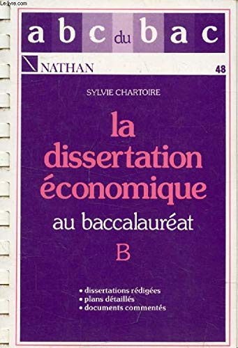 La Dissertation économique au baccalauréat : terminale B book