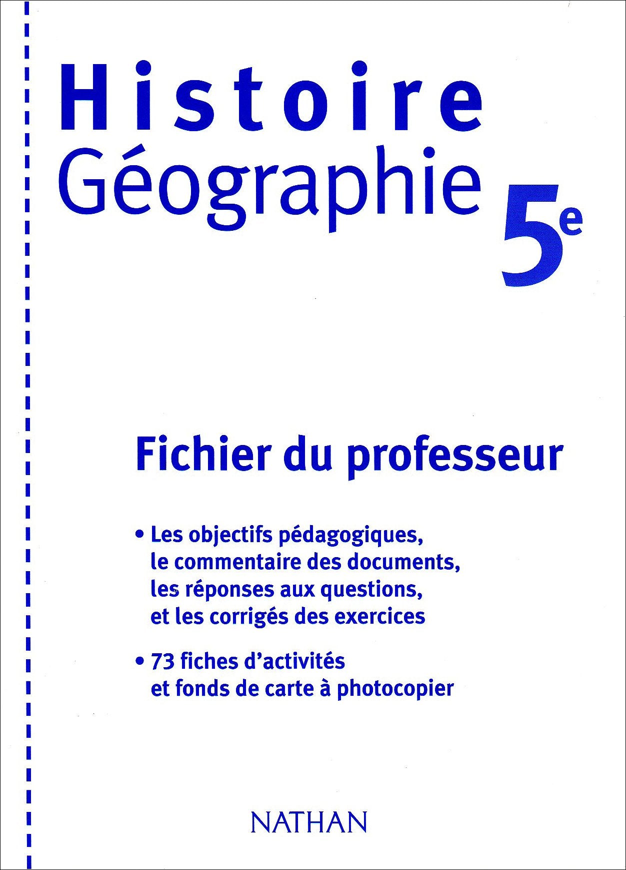 Histoire Géographie 5e Programme 1997: Fichier du professeur book