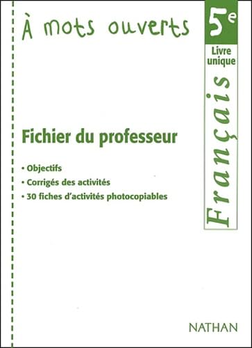 Francais 5eme. Fichier Du Professeur Books