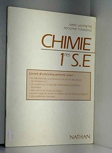 Chimie 1e s e livret d enrichissement édition 1991 (Fontaine Tomasino) Books