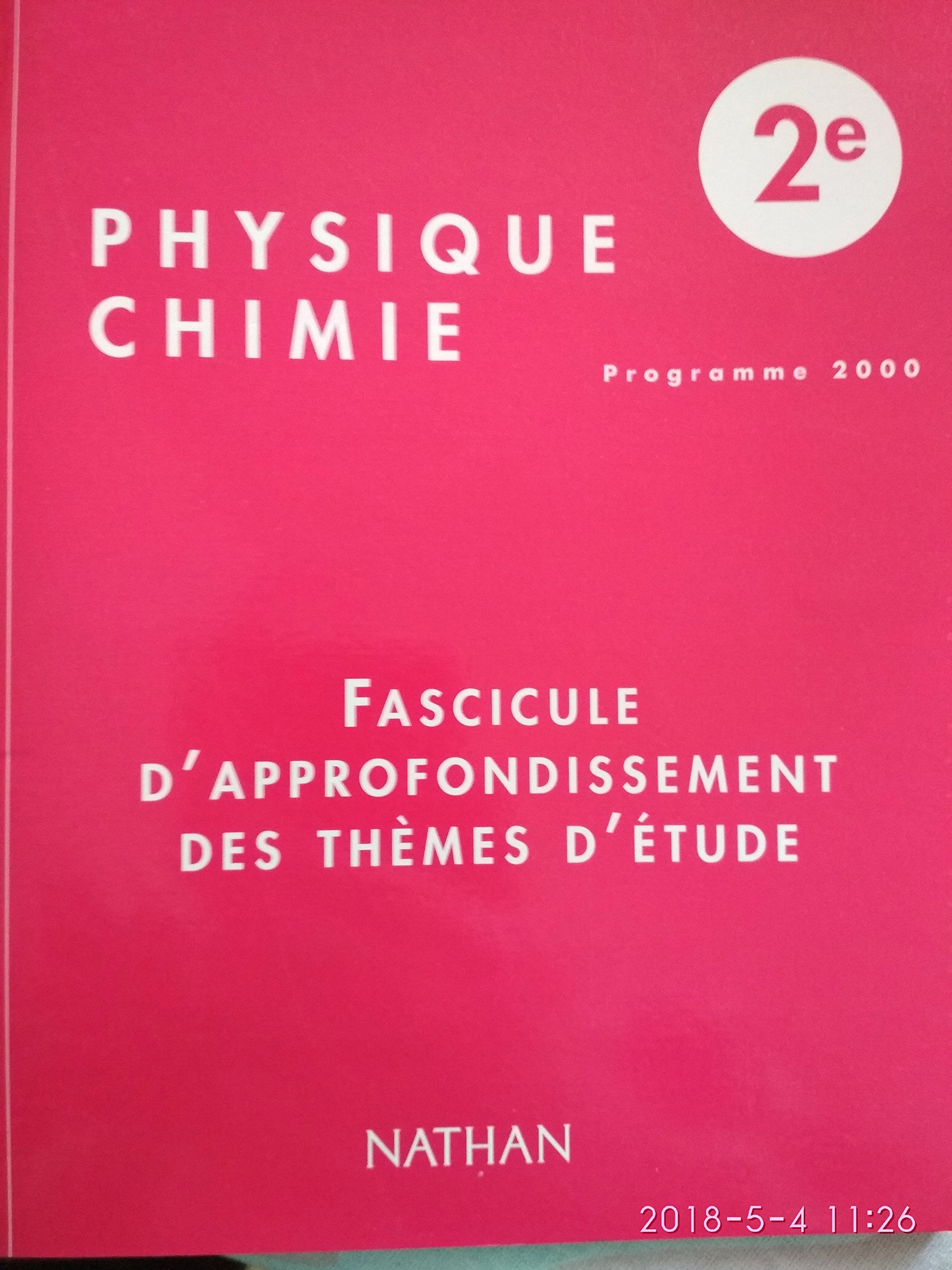 Physique Chimie 2de. Fascicule D'Approfondissement Des Themes D'Etude Books