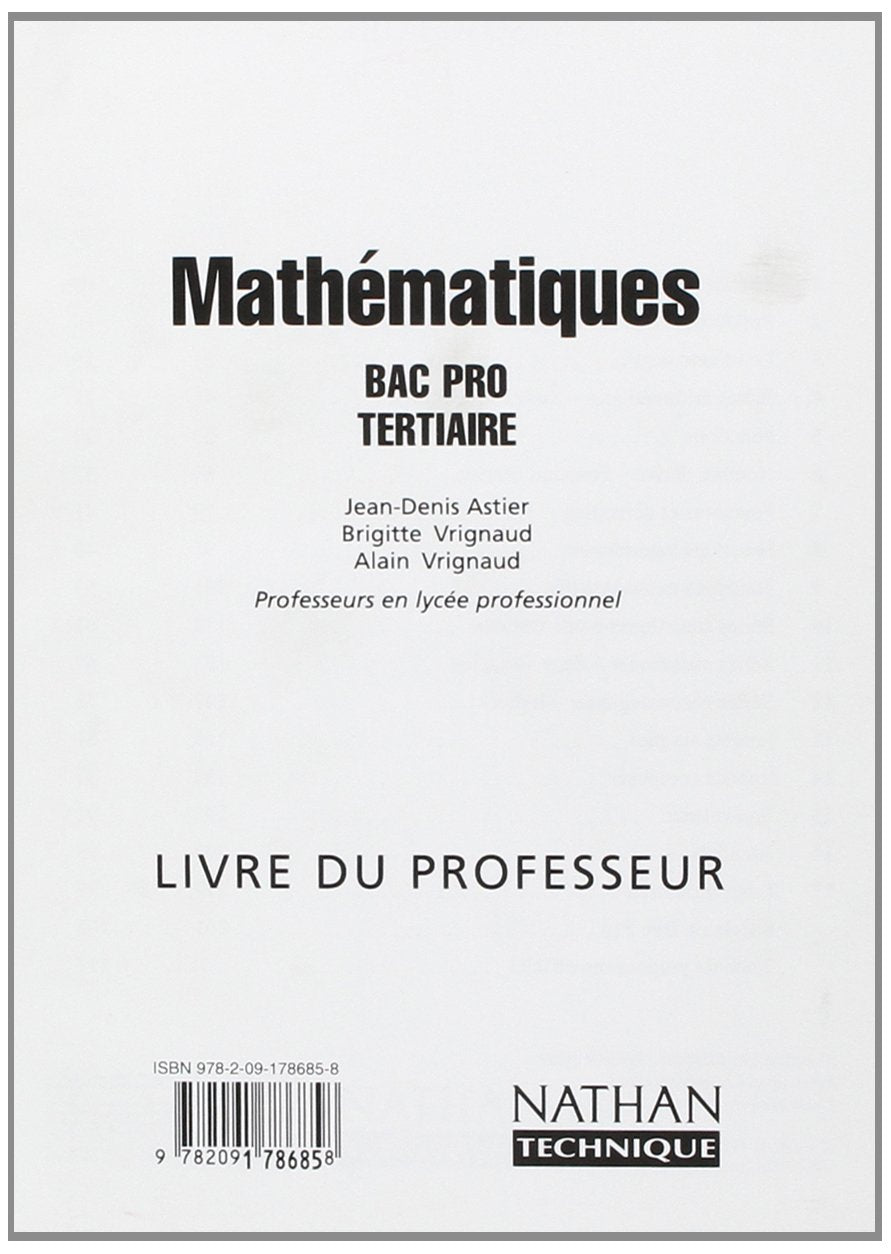 Mathématiques Bac pro tertiaire: Livre du professeur Books