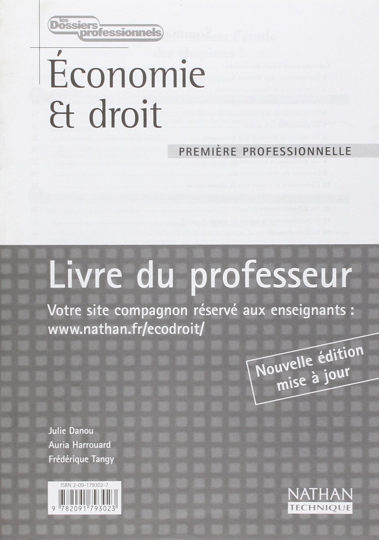 Economie et droit 1ére professionnel livre du professeur Books