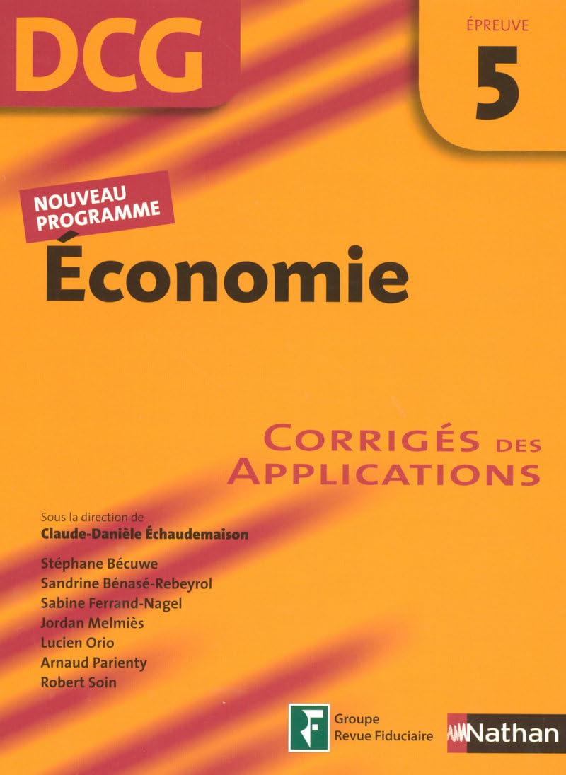 Economie Epreuve 5 - DCG - Corrigés des applications book