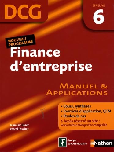 Finance d'entreprise Epreuve 6 - DCG - Manuel et applications book