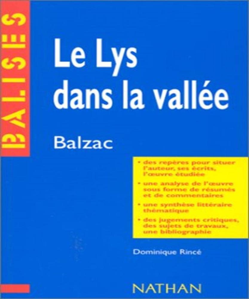 "Le lys dans la vallée", Honoré de Balzac book