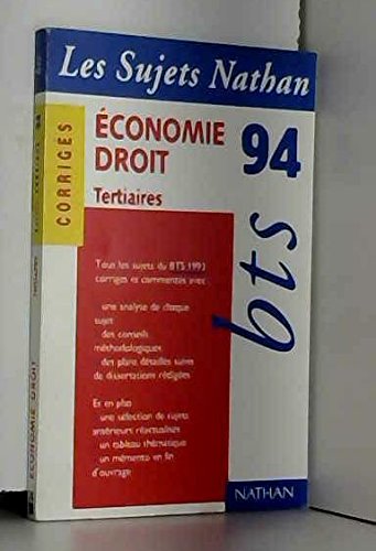 Economie, droit, tertiaires, bts 94, corriges book