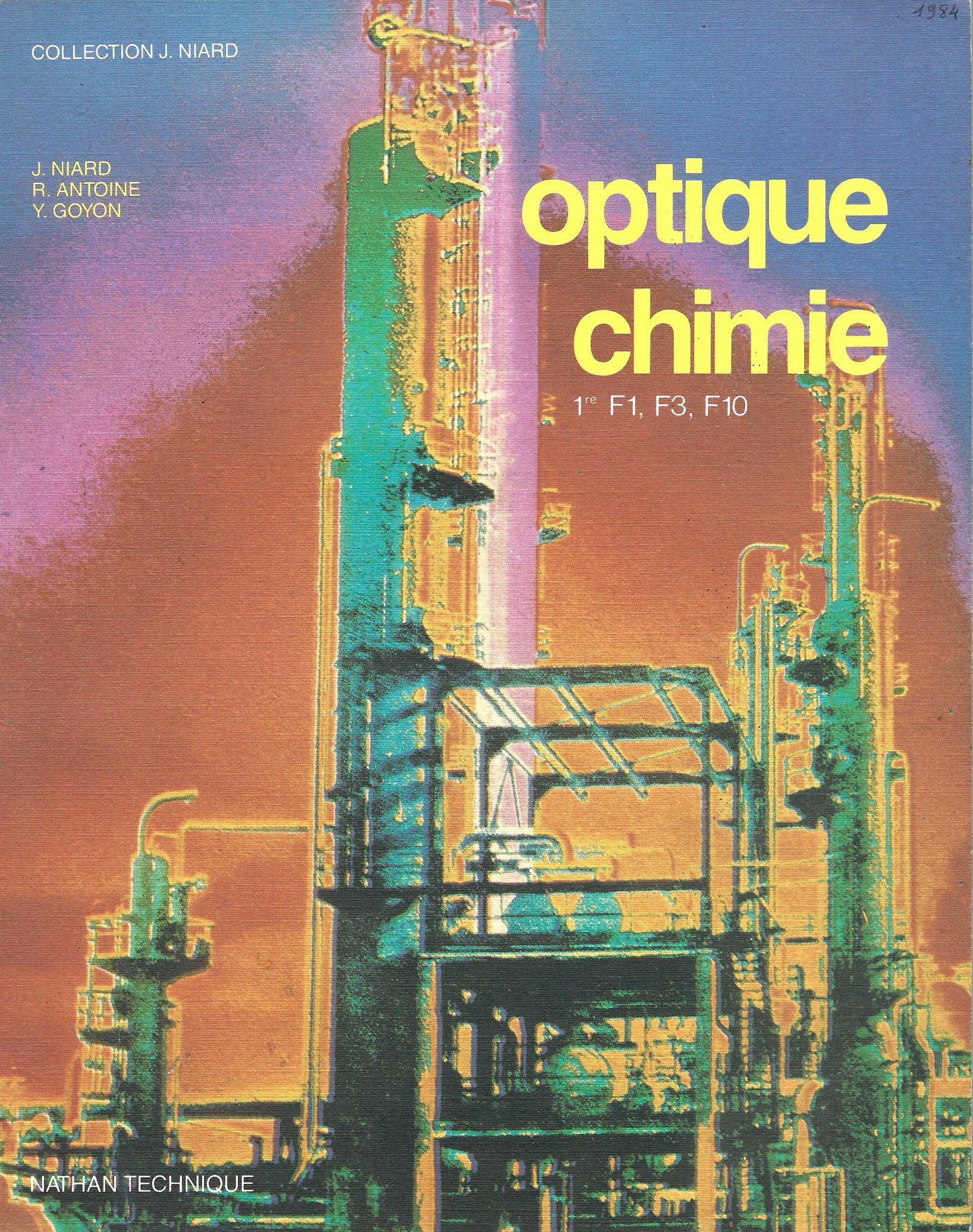 Optique chimie : 1re F book