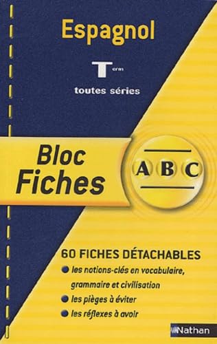 Blocs fiches ABC BAC : Espagnol, terminales L, ES, S book