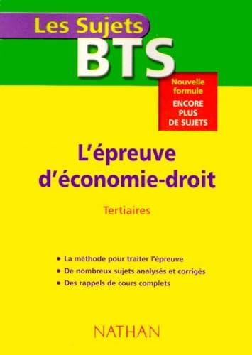 L'Epreuve d' économie - Droit book