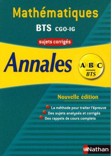 Mathématiques BTS CGO-IG: Sujets corrigés book