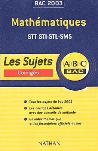 ABC Bac : Mathématiques, Bac STT - STI - STL - SMS book
