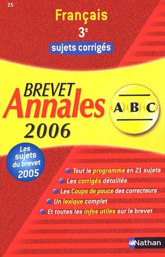 Français 3e: Annales Brevet sujets corrigés book