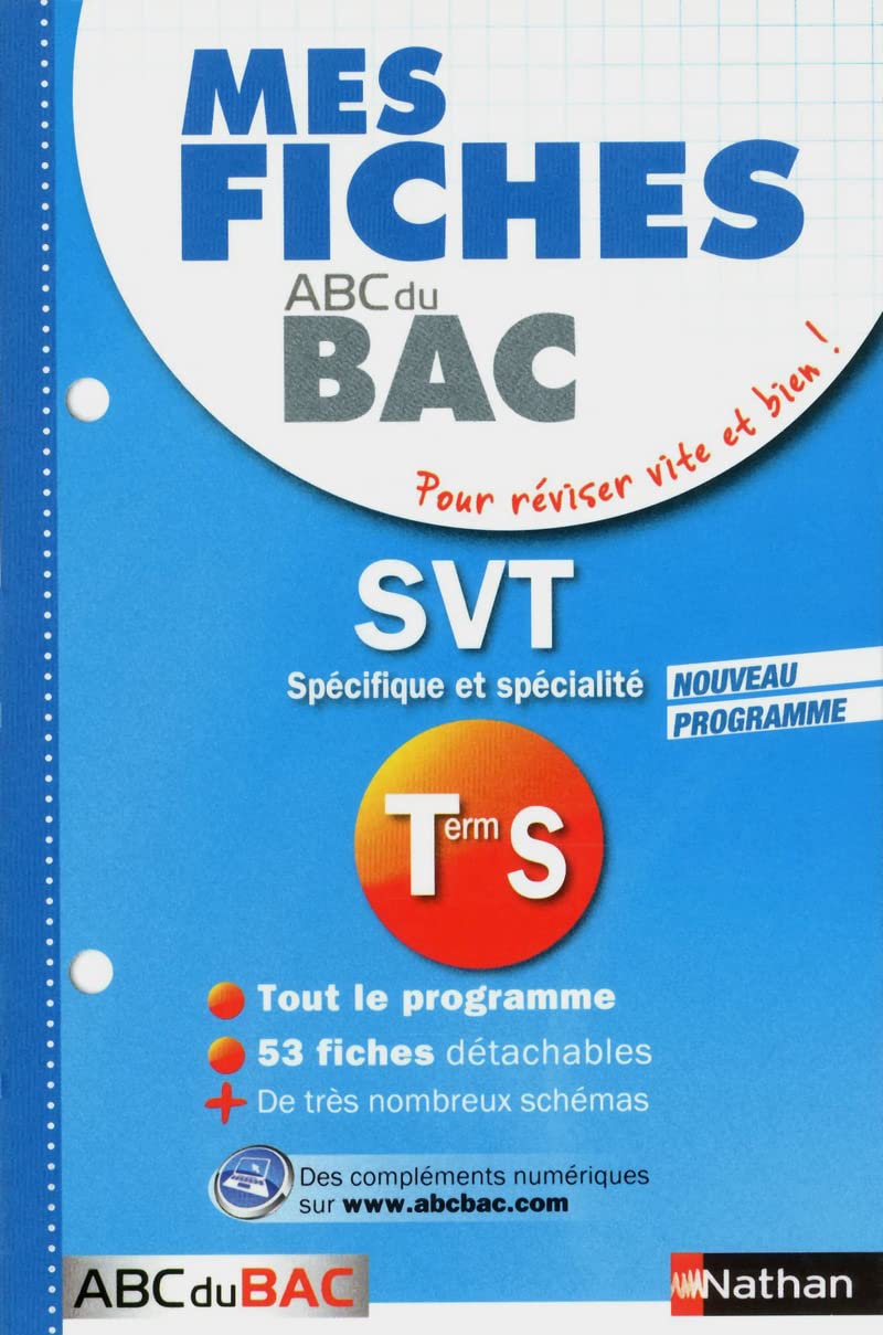 MES FICHES ABC BAC SVT TERM S SPECIFIQUE ET SPECIALITE book
