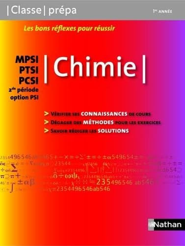 Chimie - MPSI / PTSI / PCSI 2de période option PSI Classe Prépa Livre book