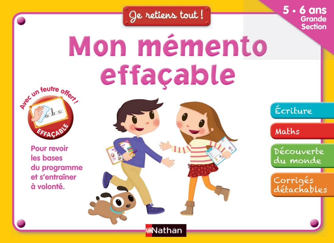 Je retiens tous ! Mon mémento effaçable - 5-6 ans Grande section Professional & Reference Books