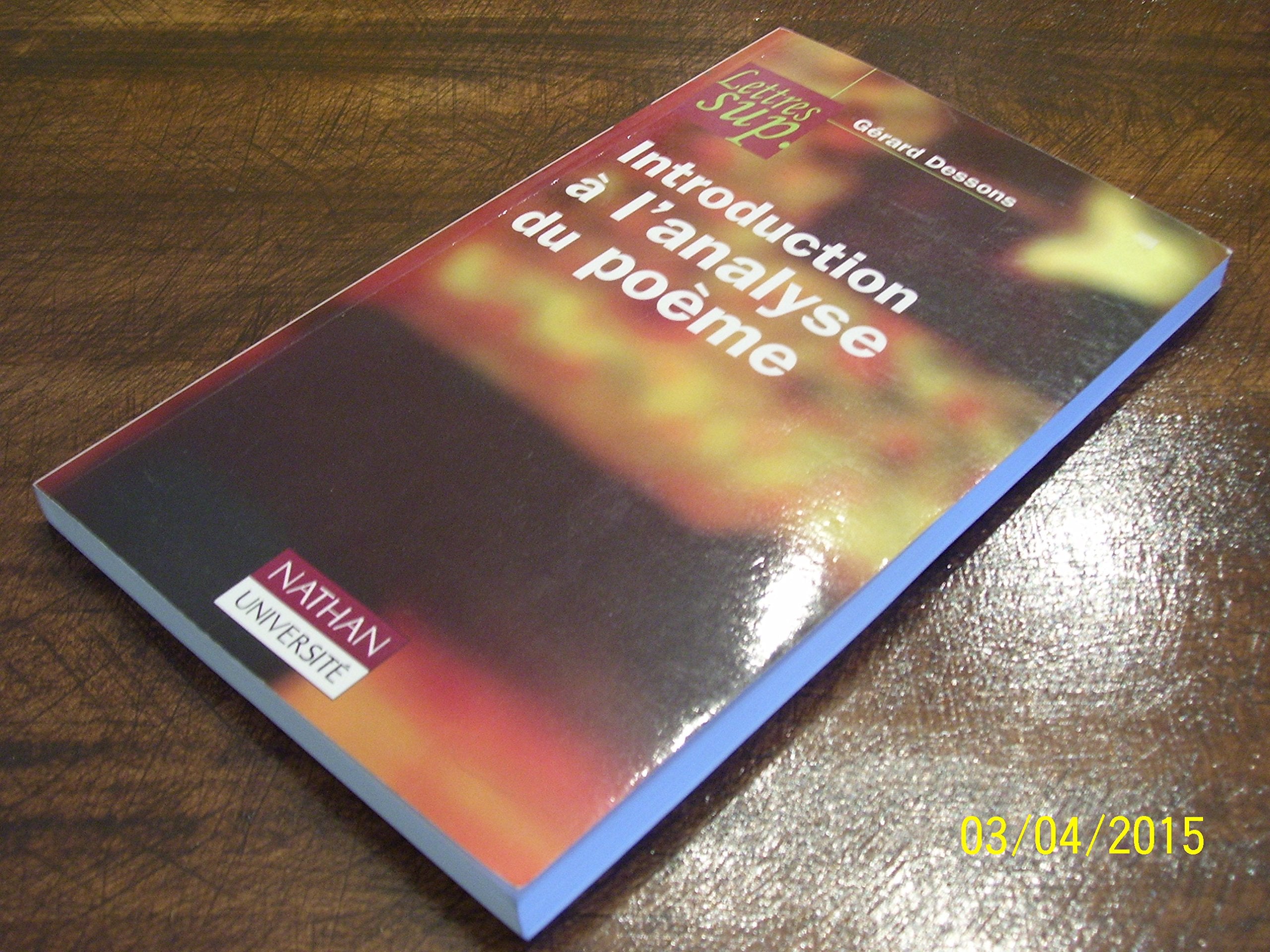 Introduction à l'analyse du poème book