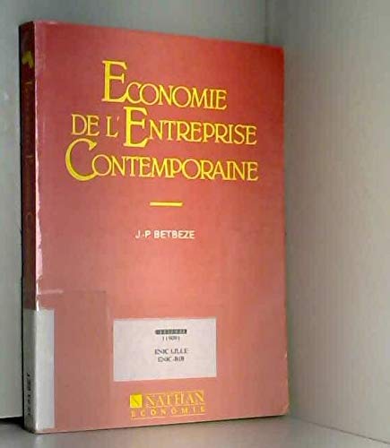 Economie de l'entreprise contemporaine 022796 book
