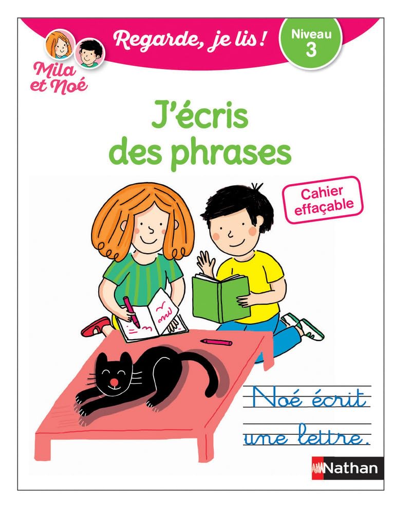 Regarde, je lis - Mila et Noé - J'écris des phrases - Cahier effaçable - Niveau 3 - Dès 5 ans book