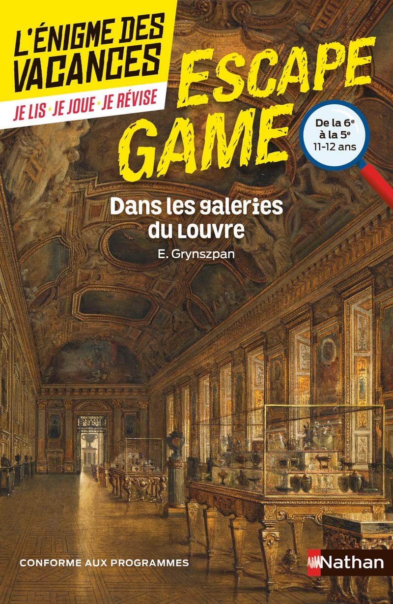 Enigme des vacances - Escape game - Dans les galeries du Louvre - 6e/5e book