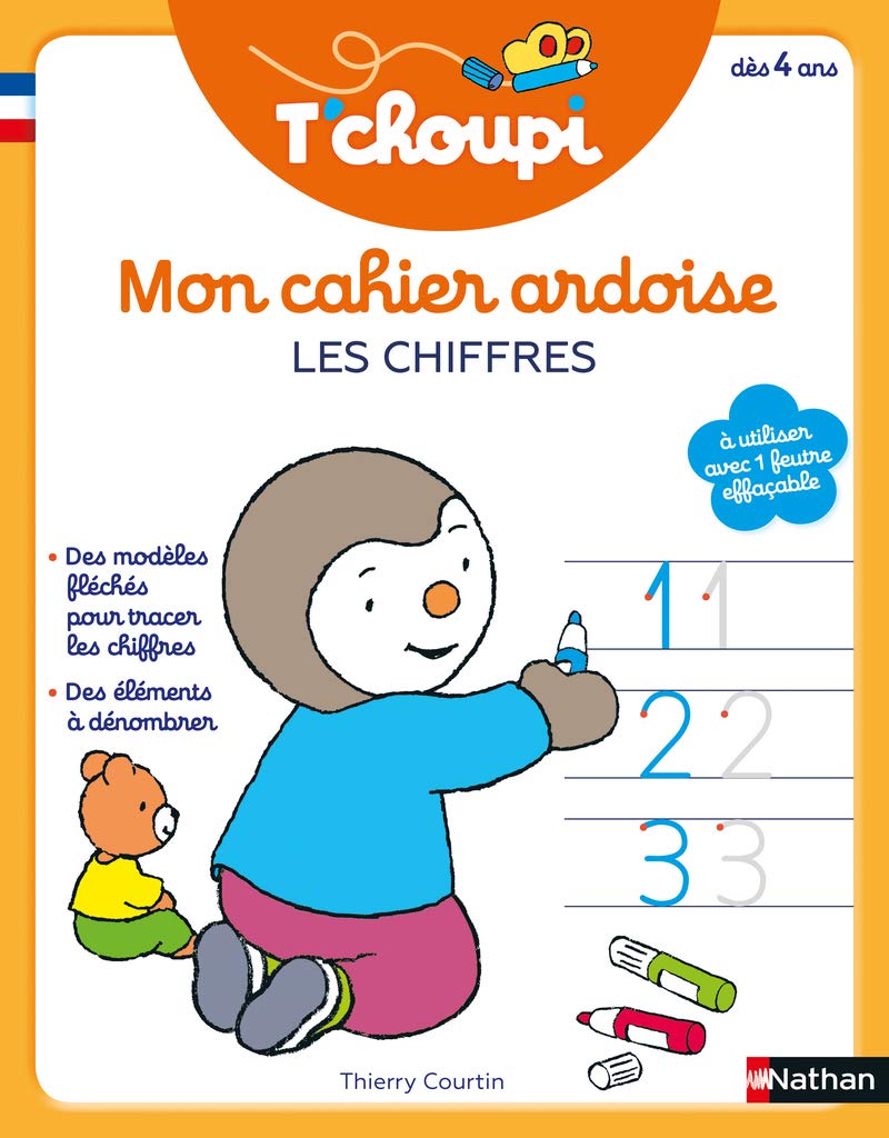 T'choupi Mon cahier ardoise : Les chiffres dès 4 a Mathematics