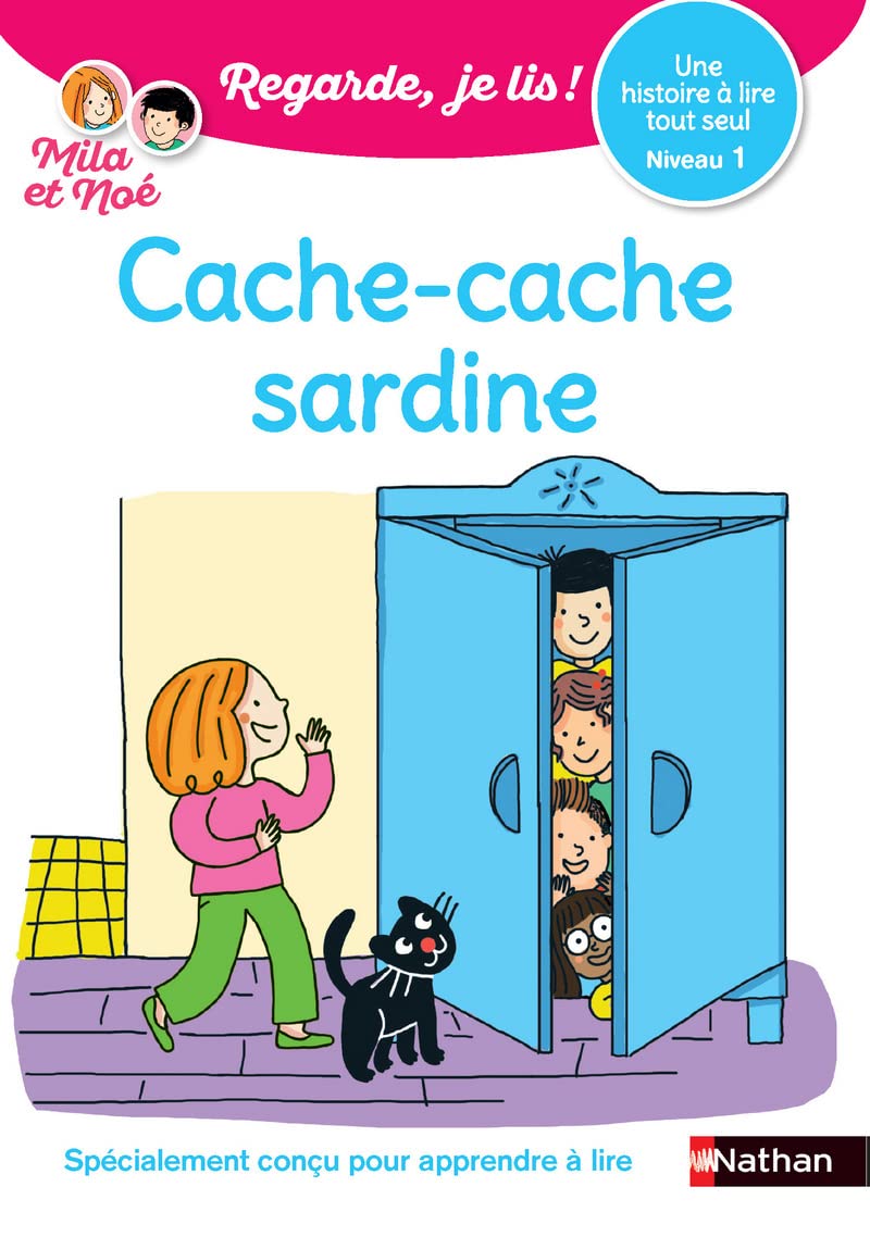 Regarde, je lis avec Noé et Mila - Lecture CP Niveau 1 - Cache-cache sardine book