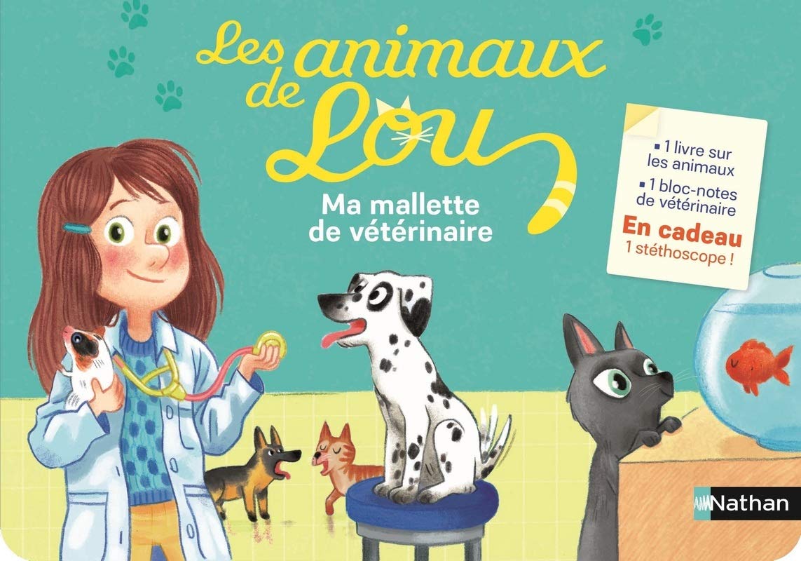 Les animaux de Lou - Ma mallette de vétérinaire: Contient : le livre "Lou te dis tout sur les animaux", 1 bloc-notes, 1 stéthoscope Hobbies & Crafts