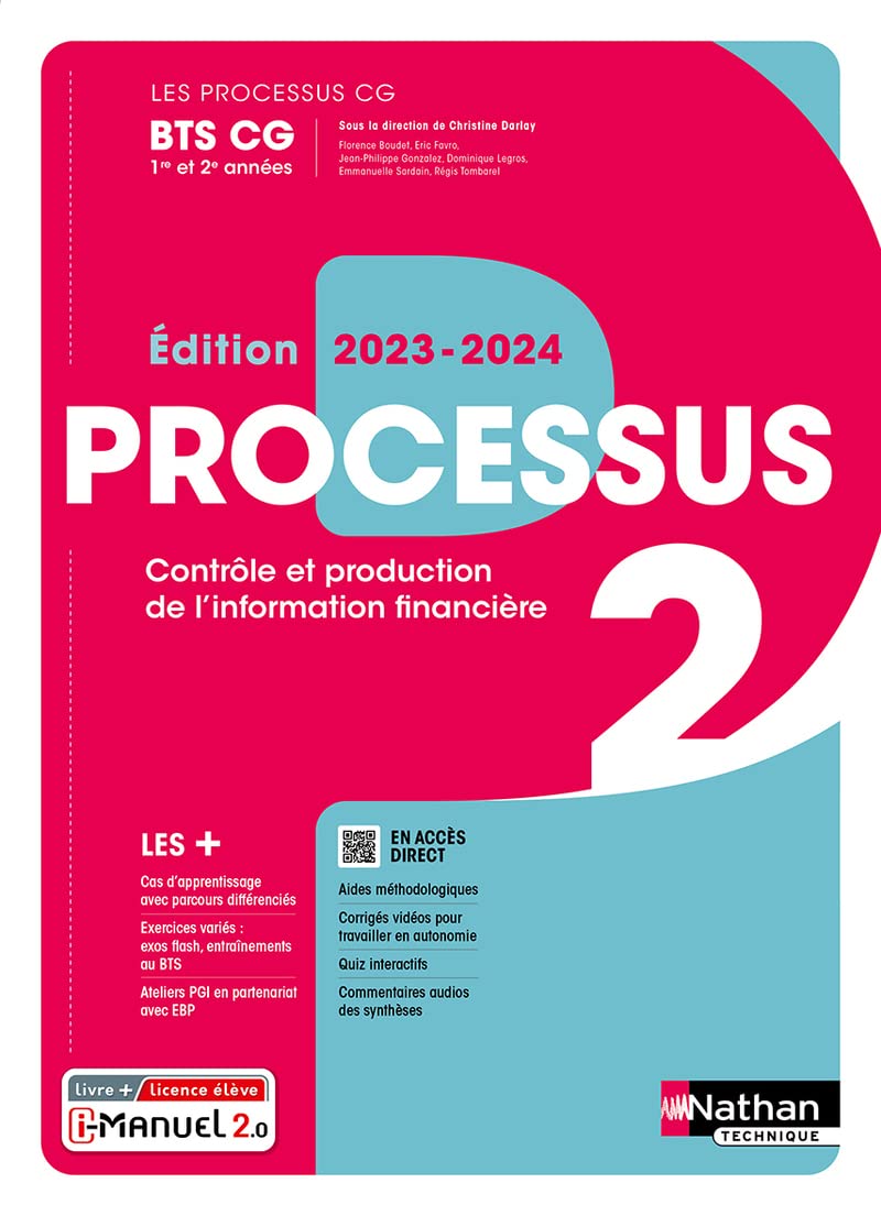 Processus 2 BTS CG 1ère et 2ème années (Les Processus CG) Livre + licence élève 2023 Business, Finance & Career
