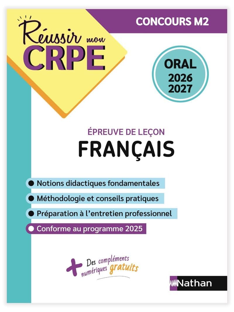 Réussir mon CRPE Français Admission Concours M2 oral 2026-2027 book