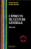 L'Epreuve de culture générale (écrit-oral) book