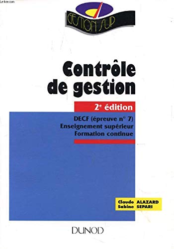 Contrôle de gestion: DECF épreuve n°7, enseignement supérieur, formation continue book