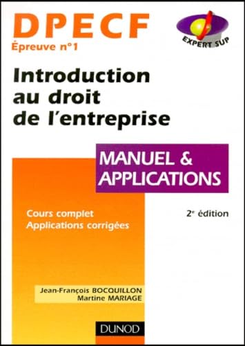 DPECF, UV 1 : introduction au droit de l'entreprise, manuel et applications book