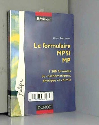 Le formulaire : 1re année MPSI, 2e année MP book