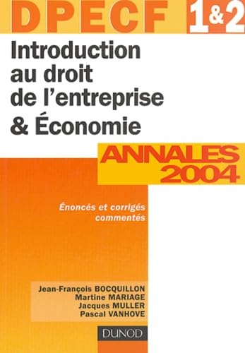 DPECF, numéros 1 et 2 : Introduction au Droit de l'entreprise et Économie book