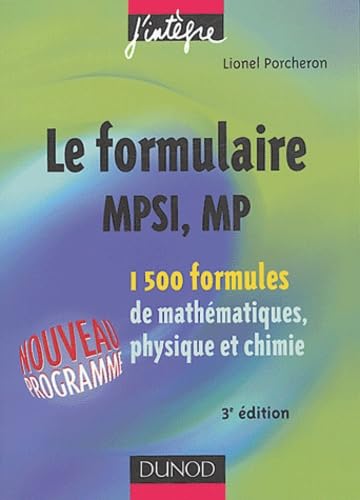 Formulaire MPSI, MP : 1500 formules de mathématiques, physique et chimie Books