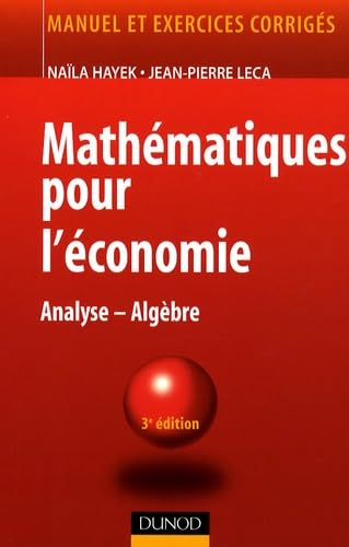 Mathématiques pour l'économie: Analyse-Algèbre book