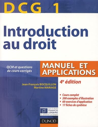 DCG 1 Introduction au droit: Manuel et applications book