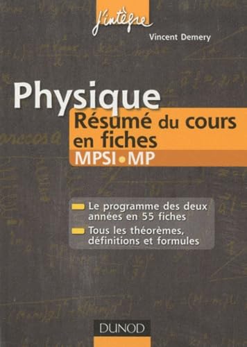 Physique MPSI-MP: Résumé du cours en fiches Books