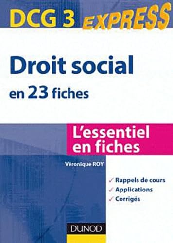 Droit social 2011 DCG 3: En 23 fiches book