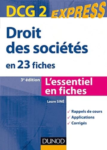 Droit des sociétés DCG 2: En 23 fiches book
