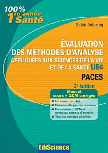 Evaluation des méthodes d'analyse appliquées aux sciences de la vie et de la santé UE4: Paces book