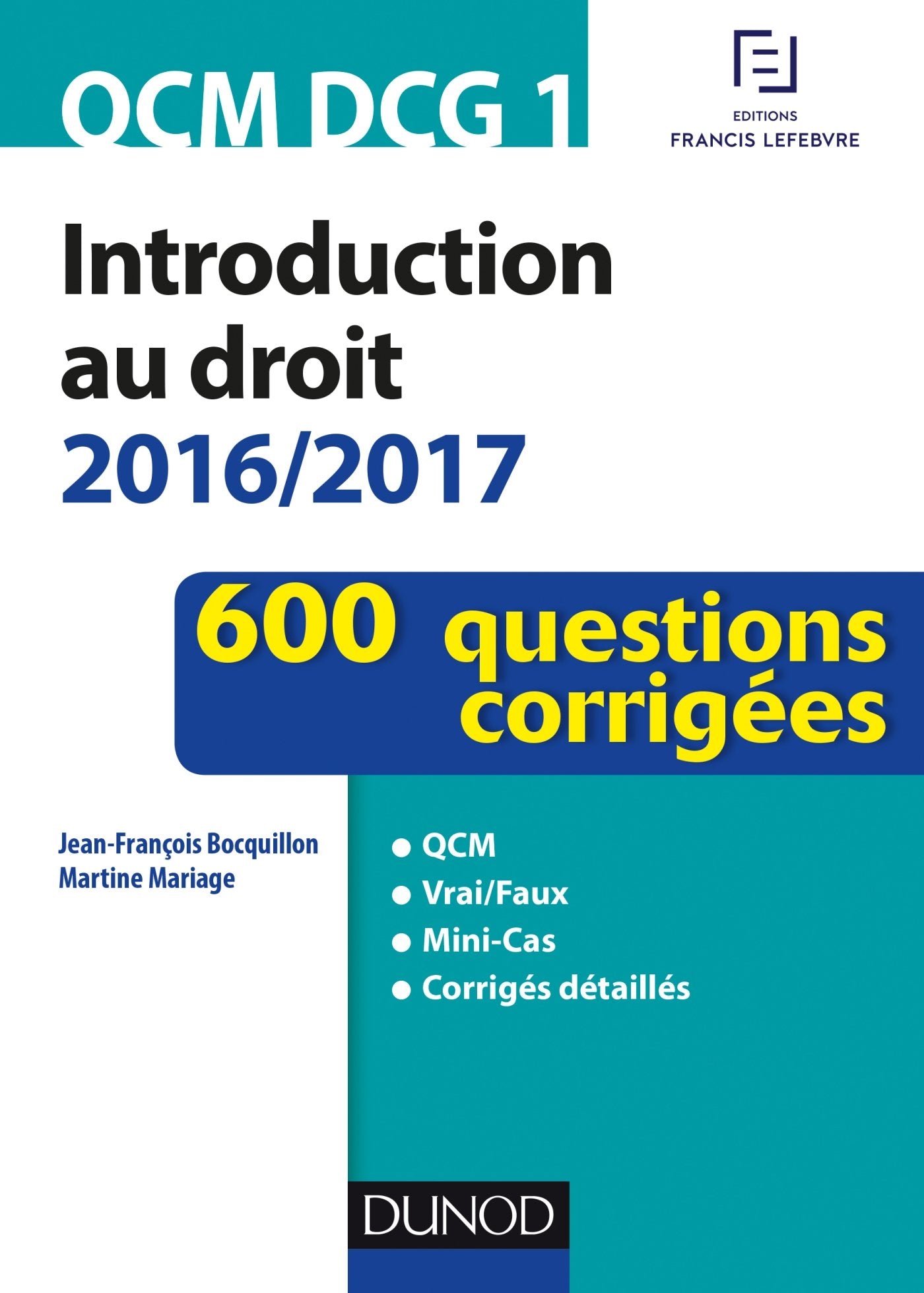 Introduction au droit QCM DCG 1: 600 questions corrigées book
